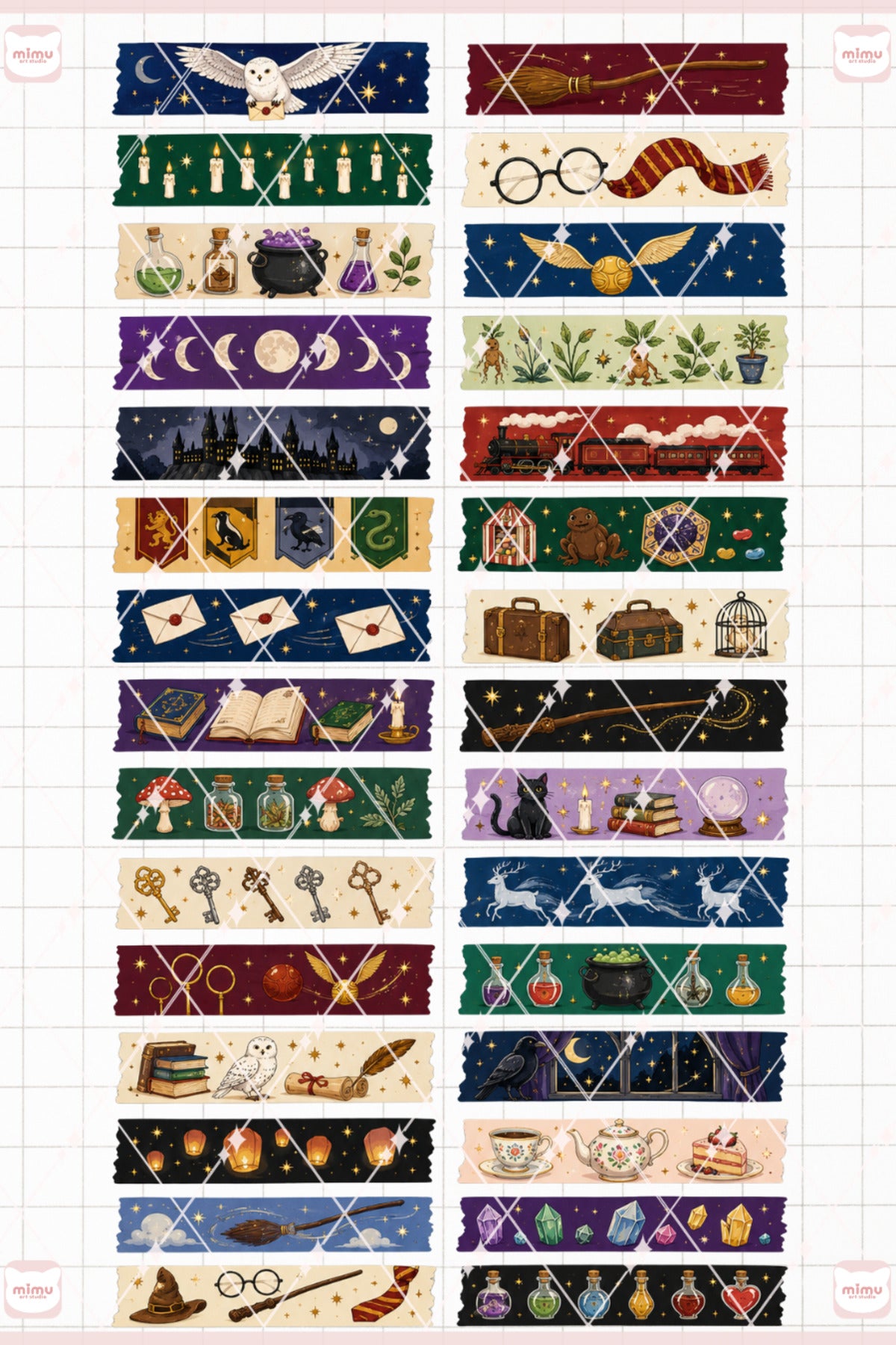 Harry Potter Temalı Washi Tape Seti Estetik Etiket Defter Günlük Scrapbook Süslemesi