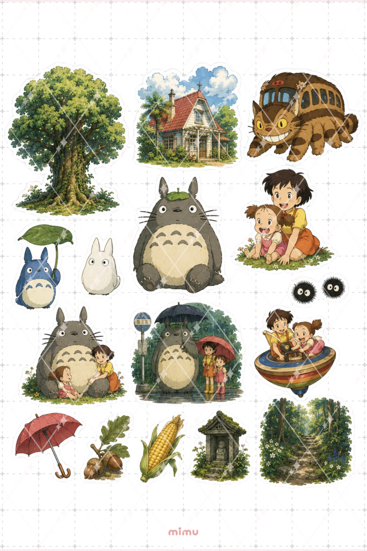 Totoro Karakter Sticker Seti My Neighbor Totoro Studio Ghibli 2li Etiket