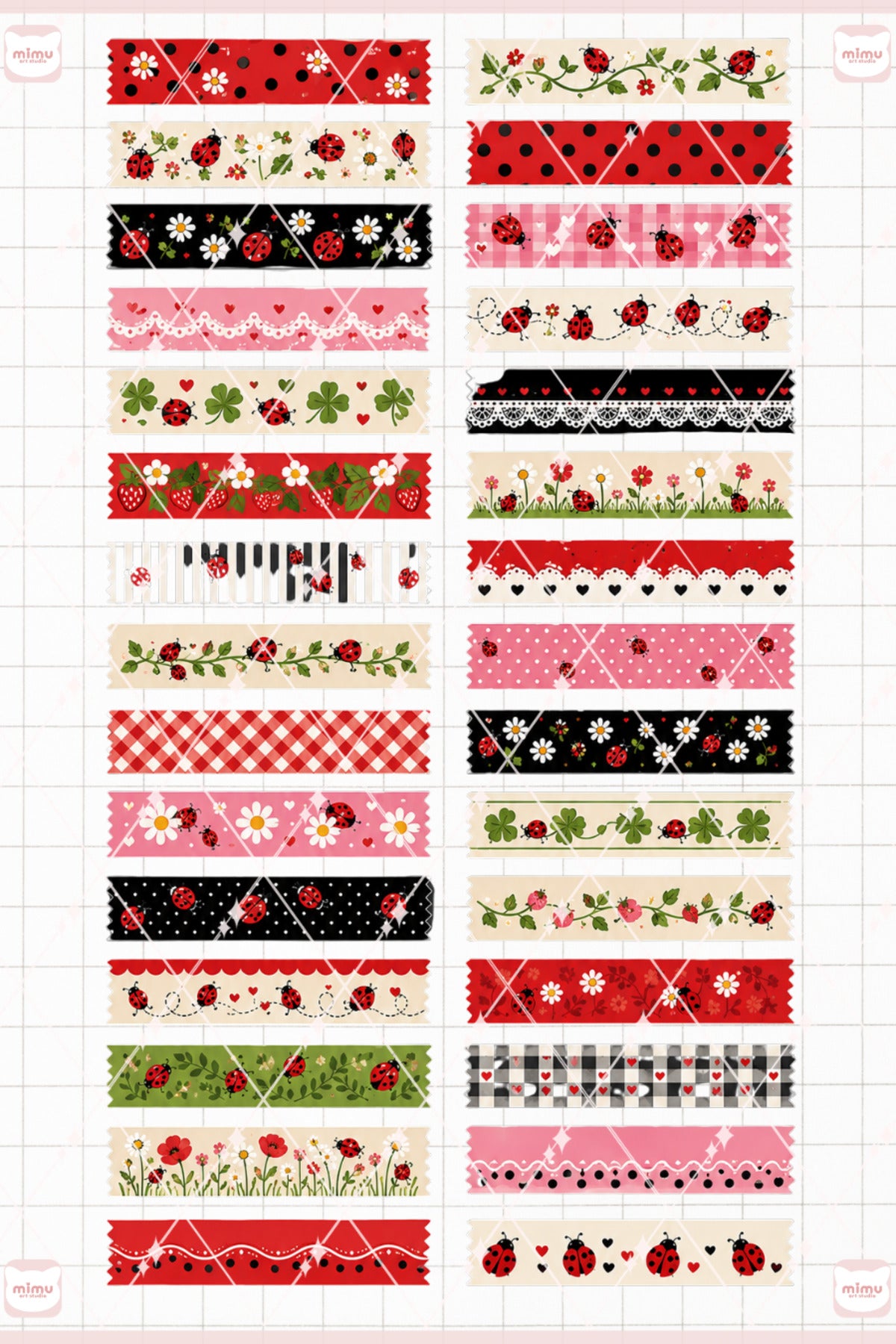 İpek Böceği Temalı Washi Tape Seti Estetik Etiket Defter Günlük Scrapbook Süslemesi