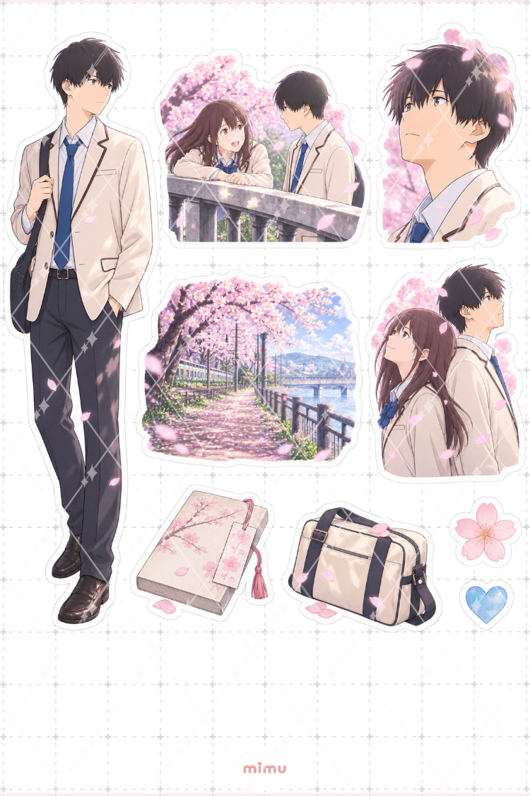 I Want to Eat Your Pancreas Sticker Seti Anime Temalı Dekoratif 2'li Etiket