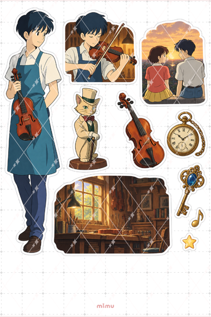 Whisper of the Heart Sticker Seti Anime Temalı Dekoratif 2'li Etiket - 2