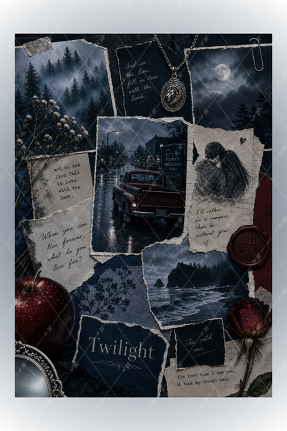 Twilight Film Temalı A5 Spiralli 4lü Not Defteri Seti Kalın Kapaklı Defter