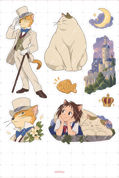 The Cat Returns Sticker Seti Anime Temalı Dekoratif 2'li Etiket