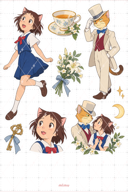 The Cat Returns Sticker Seti Anime Temalı Dekoratif 2'li Etiket - 2