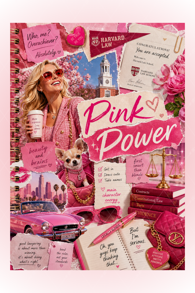 Legally Blonde Elle Woods Temalı A5 Spiralli 4lü Not Defteri Seti Kalın Kapaklı Defter