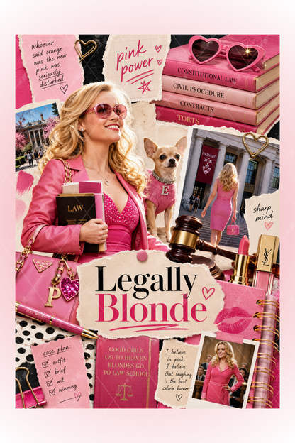 Legally Blonde Elle Woods Temalı A5 Spiralli 4lü Not Defteri Seti Kalın Kapaklı Defter