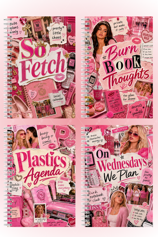Mean Girls Film Temalı A5 Spiralli 4lü Not Defteri Seti Kalın Kapaklı Defter