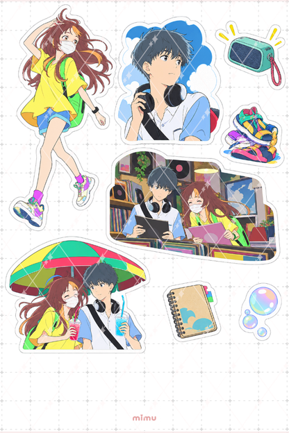 Words Bubble Up Like Soda Pop Sticker Seti Anime Temalı Dekoratif 2'li Etiket - 2