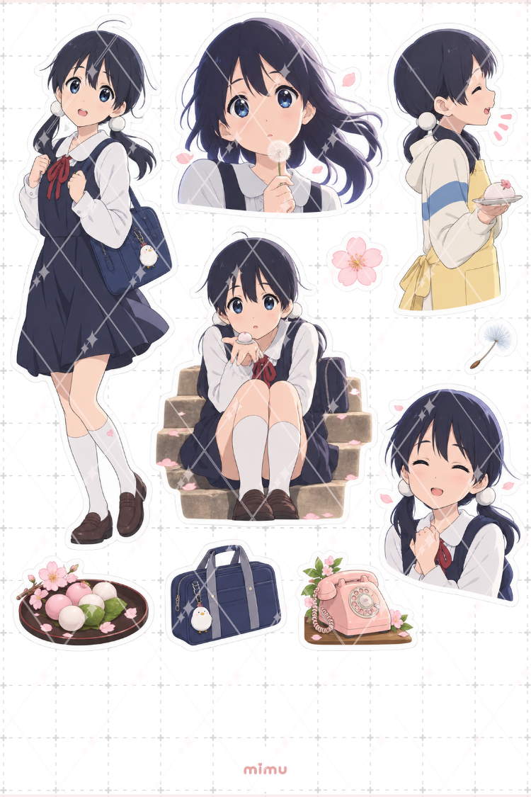 Tamako Love Story Sticker Seti Anime Temalı Dekoratif 2'li Etiket