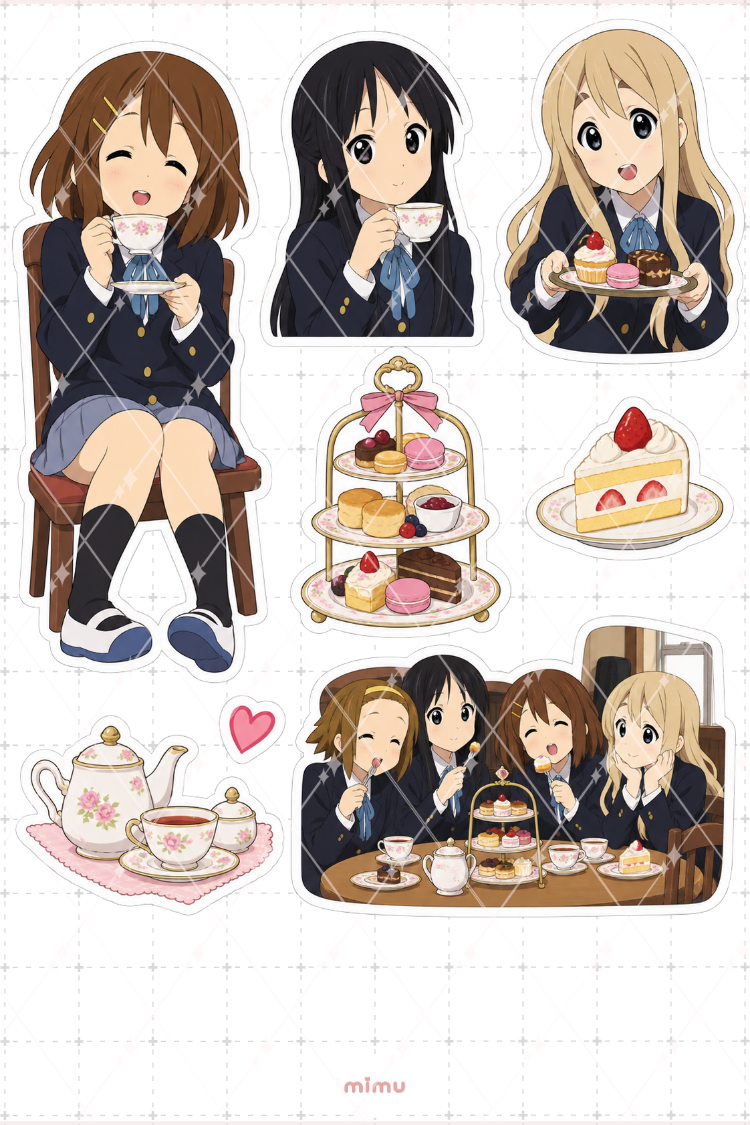 K-On! Sticker Seti Müzik Anime Temalı Dekoratif 2'li Etiket - 2