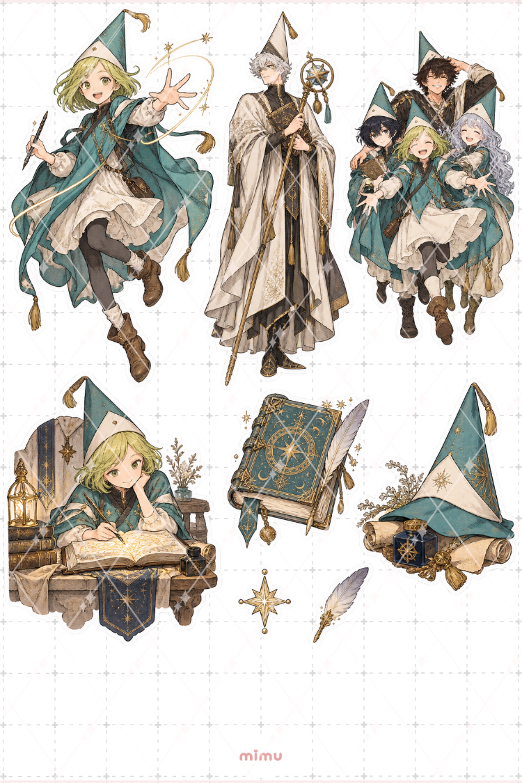 Witch Hat Atelier Sticker Seti Büyü Anime Temalı Dekoratif 2'li Etiket - 2