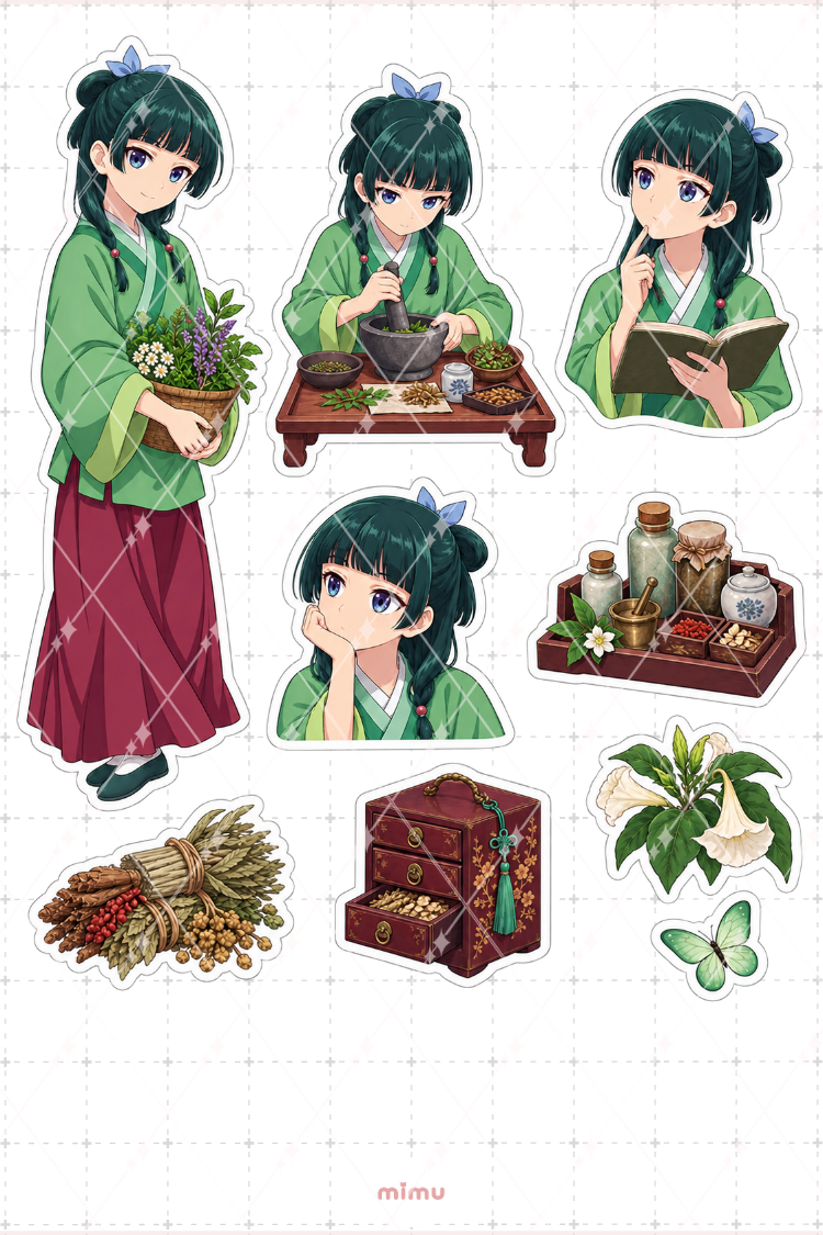 The Apothecary Diaries Sticker Seti Anime Temalı Dekoratif 2'li Etiket
