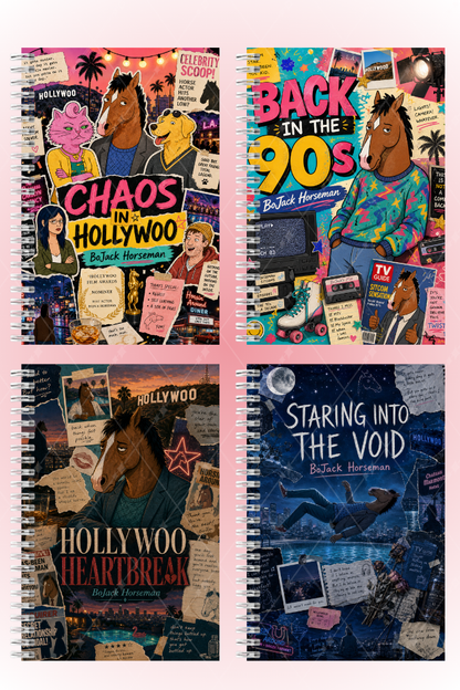 BoJack Horseman Temalı A5 Spiralli 4lü Not Defteri Seti Kalın Kapaklı Defter