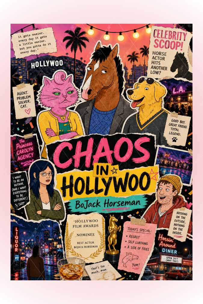 BoJack Horseman Temalı A5 Spiralli 4lü Not Defteri Seti Kalın Kapaklı Defter