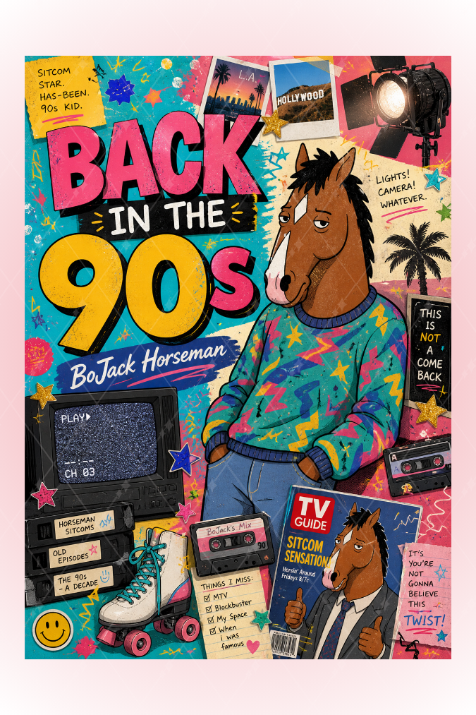 BoJack Horseman Temalı A5 Spiralli 4lü Not Defteri Seti Kalın Kapaklı Defter