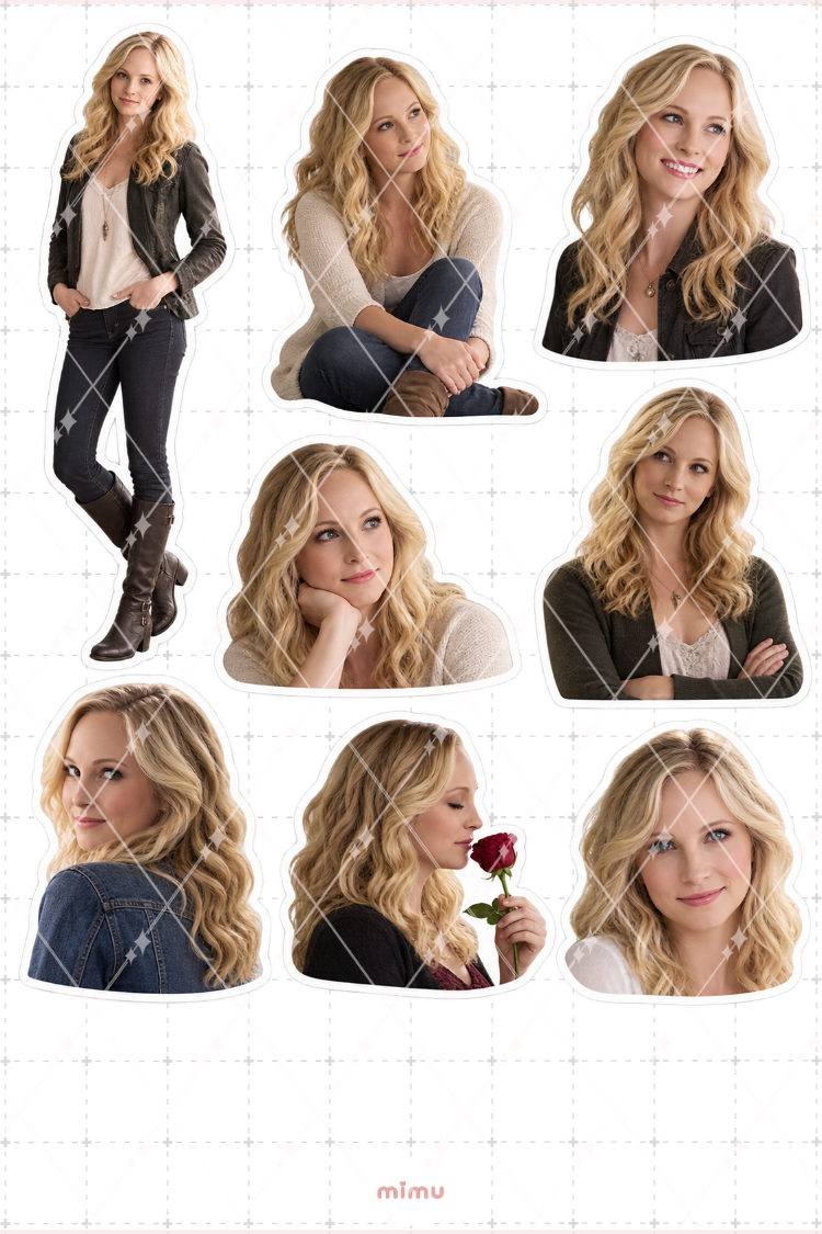 Caroline Forbes Sticker Seti The Vampire Diaries Dizi Temalı Dekoratif 2'li Etiket