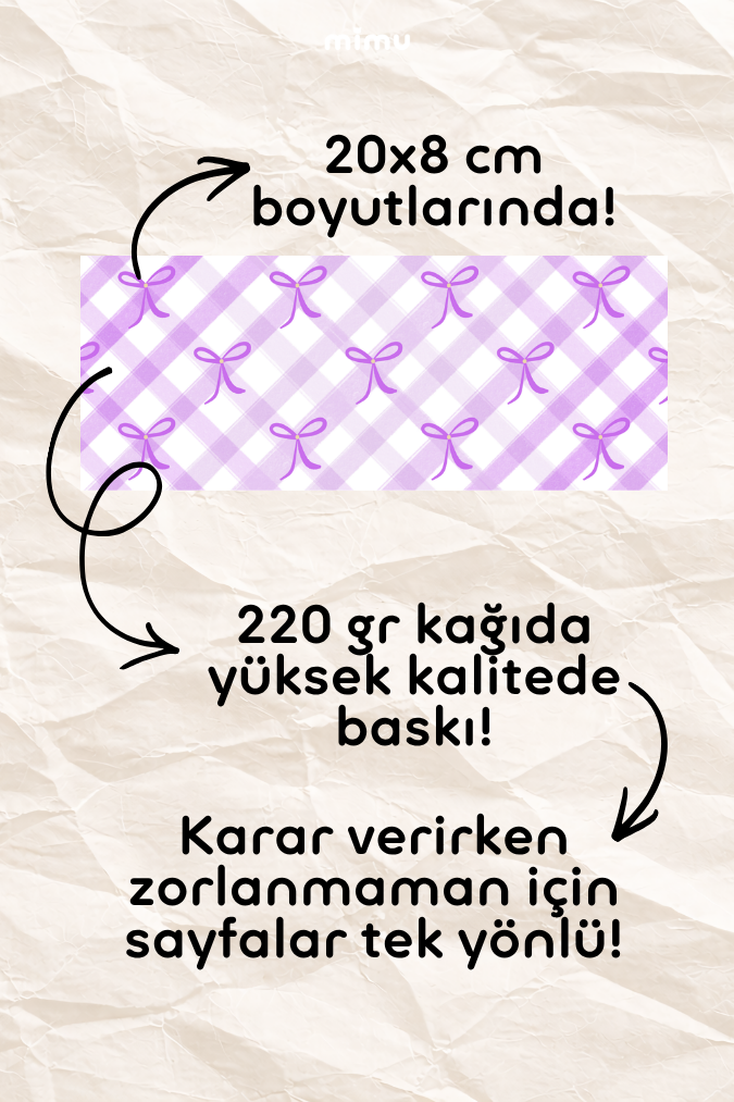 Desenli Kağıt Seti Scrapbook Kağıdı (220 gr) Ajanda Kolaj Junk Journal Bullet Journal Kağıtları