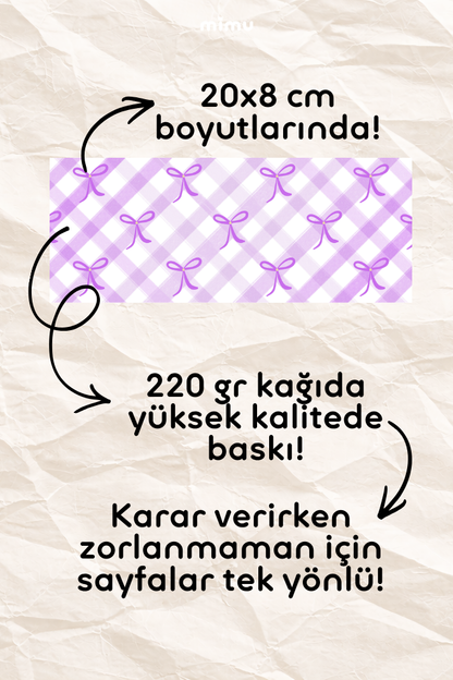 Desenli Kağıt Seti Scrapbook Kağıdı (220 gr) Ajanda Kolaj Junk Journal Bullet Journal Kağıtları