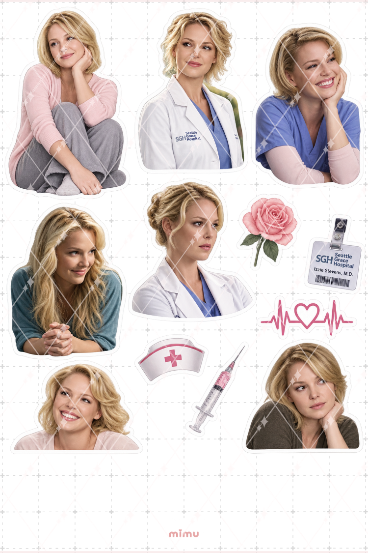 Izzie Stevens Sticker Seti Grey’s Anatomy Dizi Temalı Dekoratif 2'li Etiket