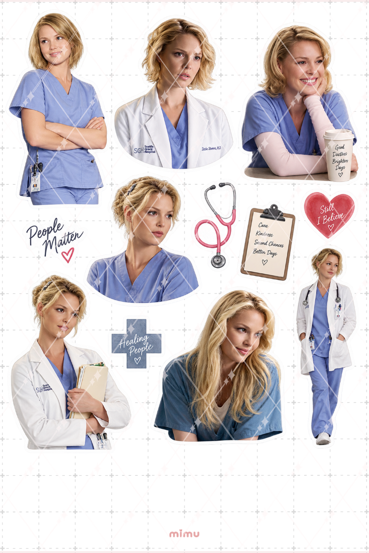 Izzie Stevens Sticker Seti Grey’s Anatomy Dizi Temalı Dekoratif 2'li Etiket - 2