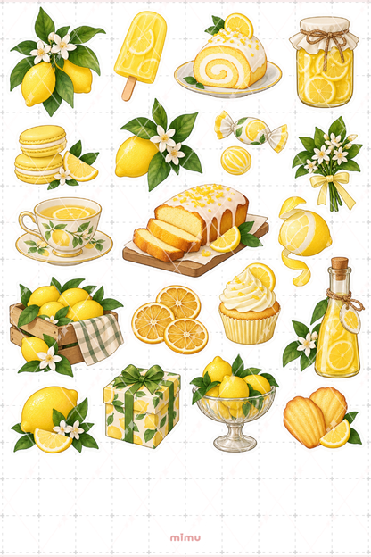 Limon Lemon Sticker Seti Narenciye Meyve Temalı Dekoratif 2'li Etiket - 2