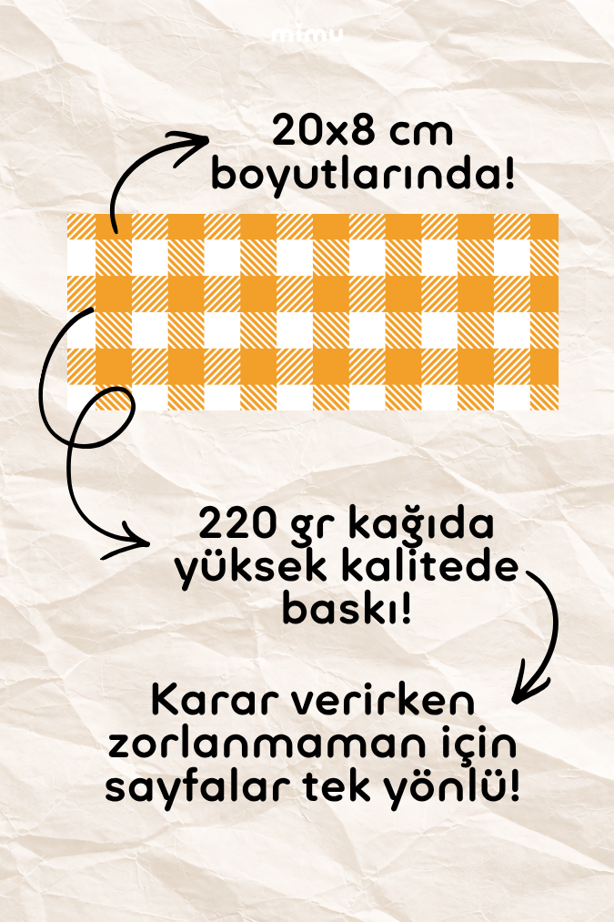 Desenli Kağıt Seti Scrapbook Kağıdı (220 gr) Ajanda Kolaj Junk Journal Bullet Journal Kağıtları