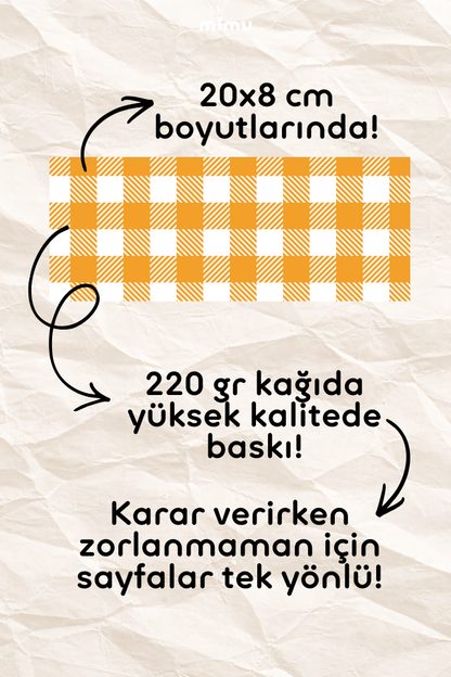 Desenli Kağıt Seti Scrapbook Kağıdı (220 gr) Ajanda Kolaj Junk Journal Bullet Journal Kağıtları