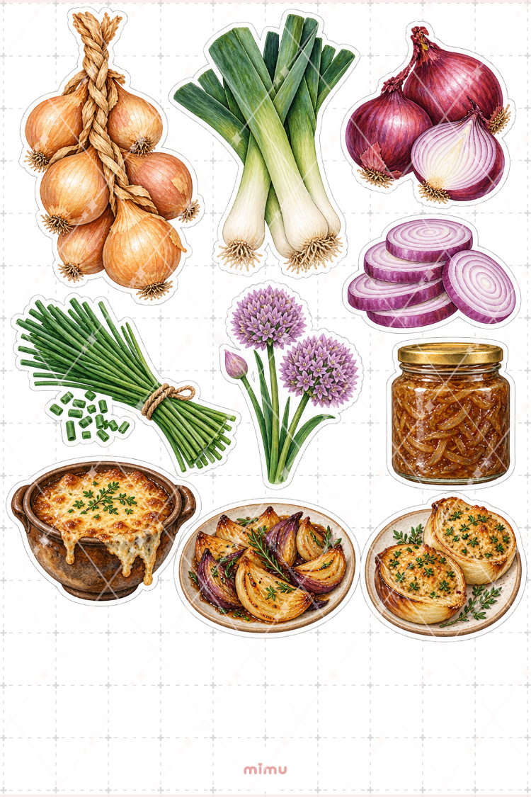 Soğan Onion Sticker Seti Sebze Temalı Dekoratif 2'li Etiket