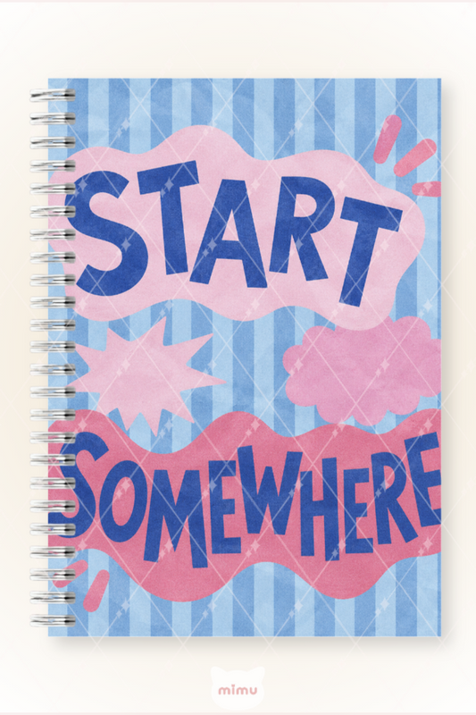 Start Somewhere Yazılı 60 Yaprak Çizgisiz Okul Defteri A5 Spiralli Not Defteri