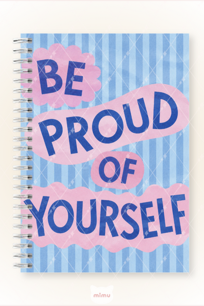 Be Proud of Yourself Yazılı 60 Yaprak Çizgisiz Okul Defteri A5 Spiralli Not Defteri