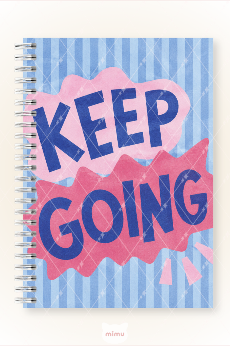 Keep Going Yazılı 60 Yaprak Çizgisiz Okul Defteri A5 Spiralli Not Defteri