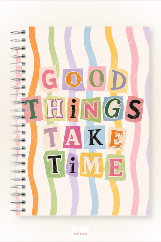 Good Things Take Time Yazılı 60 Yaprak Çizgisiz Okul Defteri A5 Spiralli Not Defteri 2