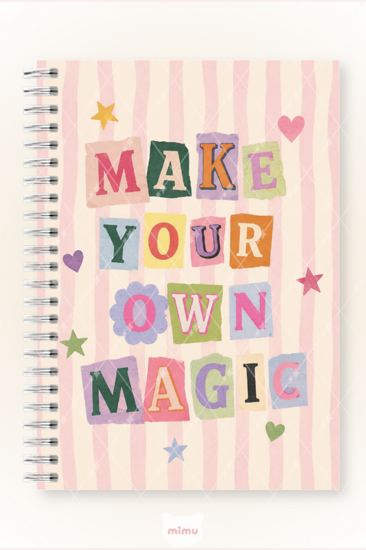 Make Your Own Magic Yazılı 60 Yaprak Çizgisiz Okul Defteri A5 Spiralli Not Defteri