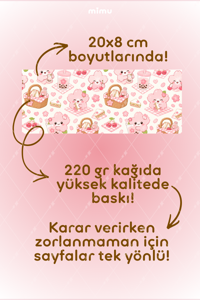 Desenli Kağıt Seti Scrapbook Kağıdı (220 gr) Ajanda Kolaj Junk Journal Bullet Journal Kağıtları