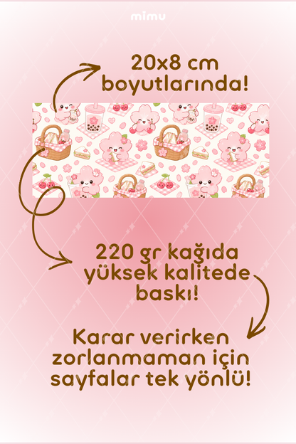 Desenli Kağıt Seti Scrapbook Kağıdı (220 gr) Ajanda Kolaj Junk Journal Bullet Journal Kağıtları