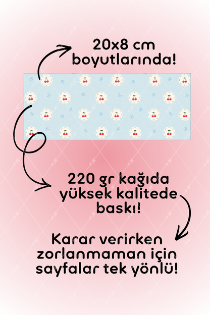 Desenli Kağıt Seti Scrapbook Kağıdı (220 gr) Ajanda Kolaj Junk Journal Bullet Journal Kağıtları