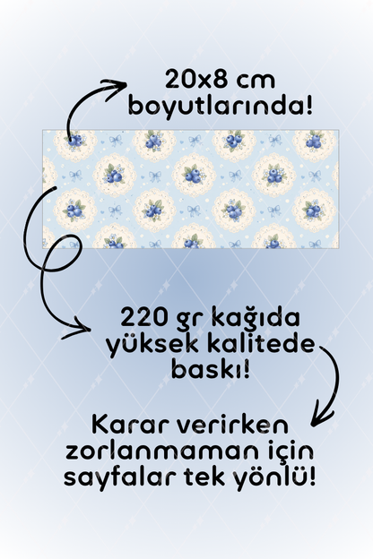 Desenli Kağıt Seti Scrapbook Kağıdı (220 gr) Ajanda Kolaj Junk Journal Bullet Journal Kağıtları