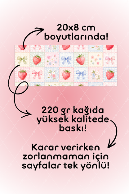 Desenli Kağıt Seti Scrapbook Kağıdı (220 gr) Ajanda Kolaj Junk Journal Bullet Journal Kağıtları