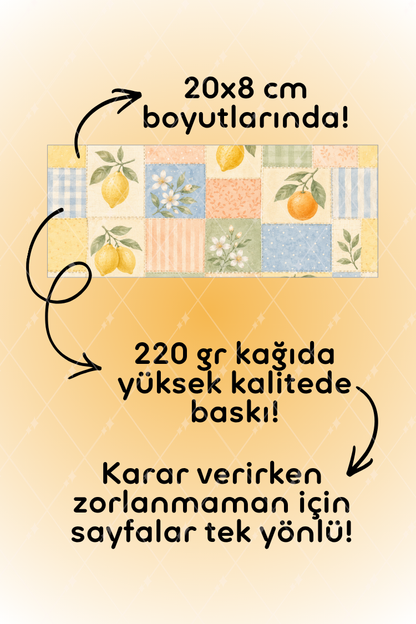 Desenli Kağıt Seti Scrapbook Kağıdı (220 gr) Ajanda Kolaj Junk Journal Bullet Journal Kağıtları