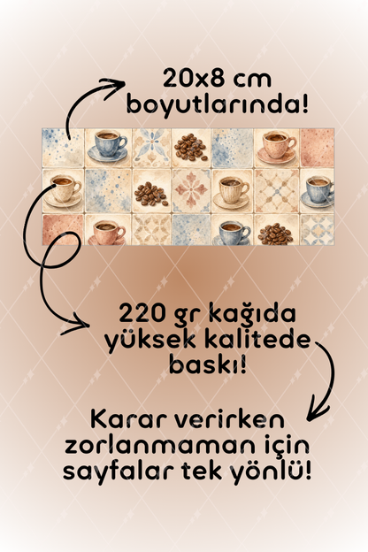 Desenli Kağıt Seti Scrapbook Kağıdı (220 gr) Ajanda Kolaj Junk Journal Bullet Journal Kağıtları