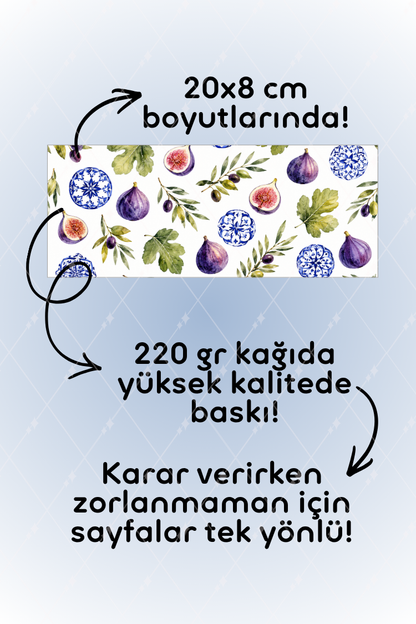 Desenli Kağıt Seti Scrapbook Kağıdı (220 gr) Ajanda Kolaj Junk Journal Bullet Journal Kağıtları