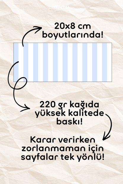 Desenli Kağıt Seti Scrapbook Kağıdı (220 gr) Ajanda Kolaj Junk Journal Bullet Journal Kağıtları
