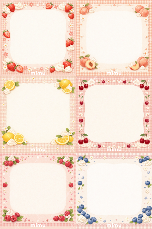 Meyve Memo Pad Seti Çilek Şeftali Limon Kiraz Ahududu Yaban Mersini 6lı Çek Kopart Notluk