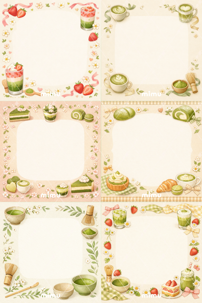 Matcha Memo Pad Seti Çilekli Matcha Latte Tatlı Temalı 6lı Çek Kopart Notluk