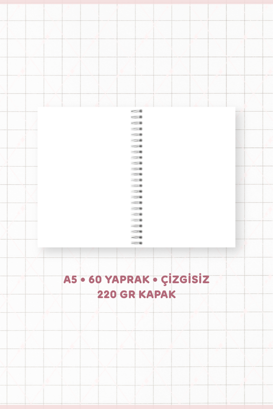 Sarı Su Damlası Desenli 60 Yaprak Çizgisiz Okul Defteri A5 Spiralli Not Defteri - 2