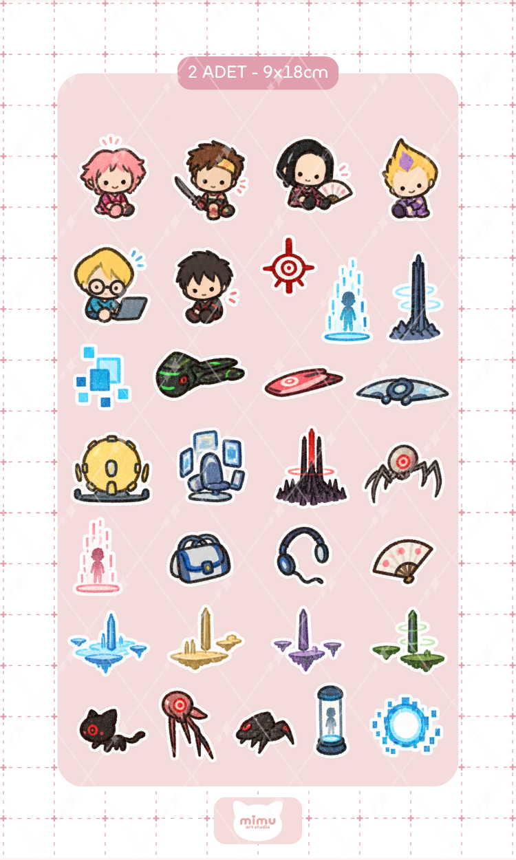 Code Lyoko Sticker Seti Code Lyoko Çizgi Film Karakteri Dekoratif Etiket 2 Adet