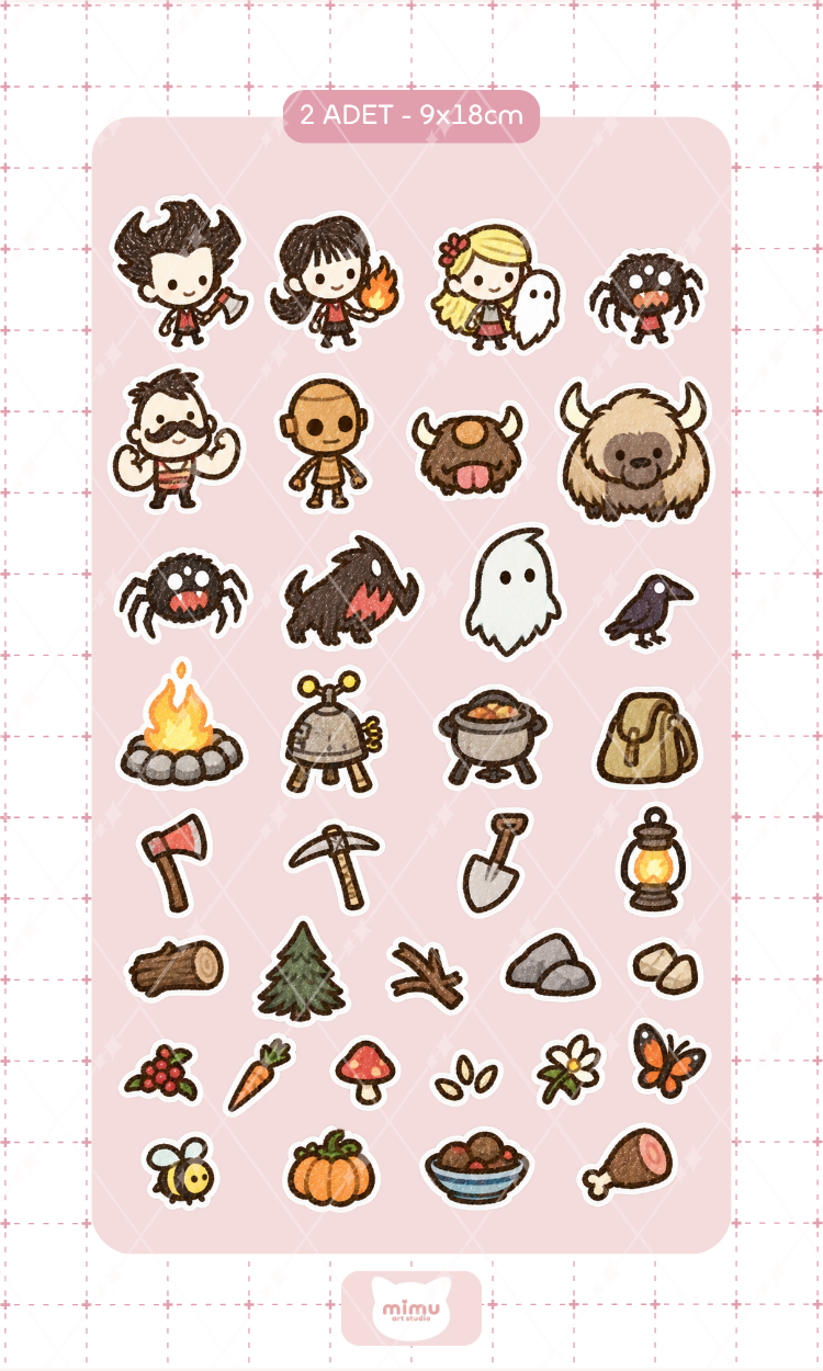 Don't Starve Together Sticker Seti Don't Starve Together Oyun Karakteri Dekoratif Etiket 2 Adet