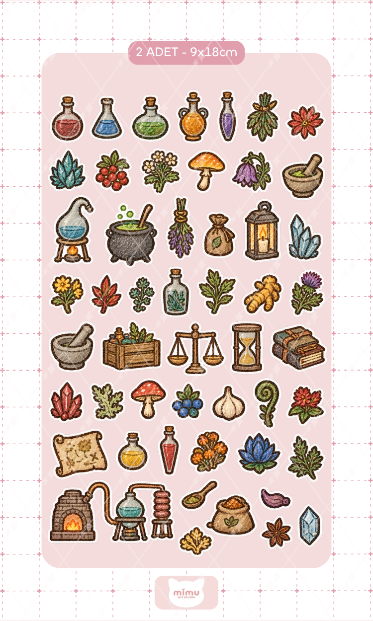 Potion Craft Sticker Seti Potion Craft Oyun Temalı Dekoratif Etiket 2 Adet
