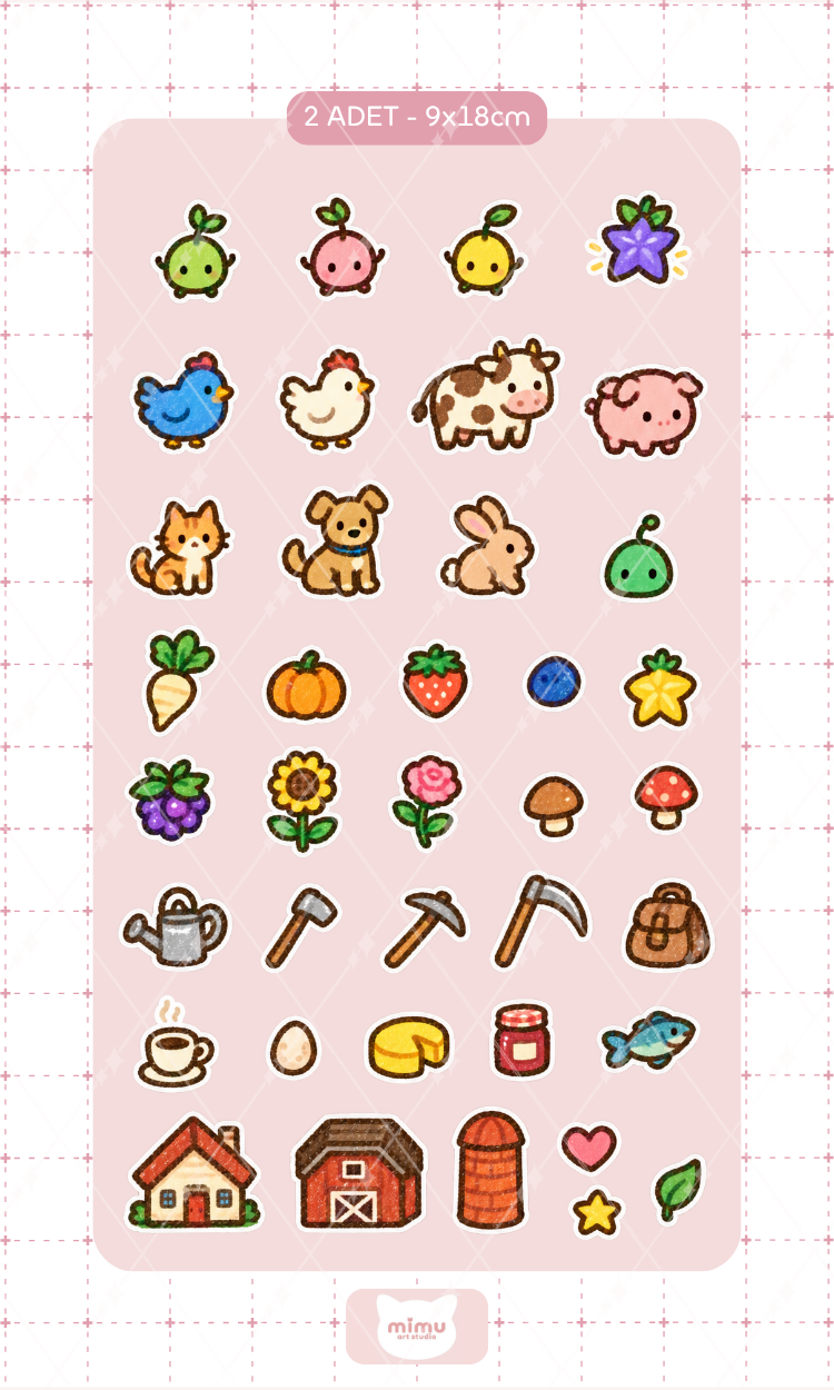 Stardew Valley Sticker Seti Stardew Valley Oyun Karakteri Dekoratif Etiket 2 Adet