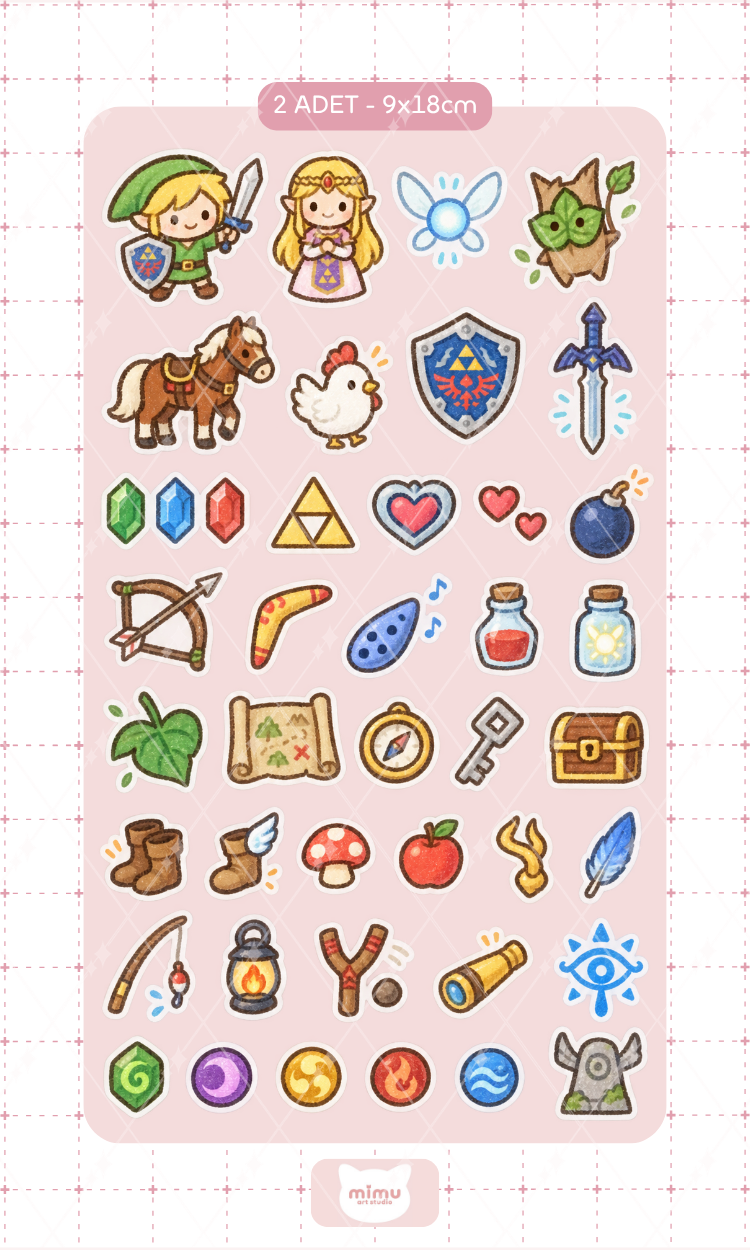 The Legend of Zelda Sticker Seti The Legend of Zelda Oyun Karakteri Dekoratif Etiket 2 Adet